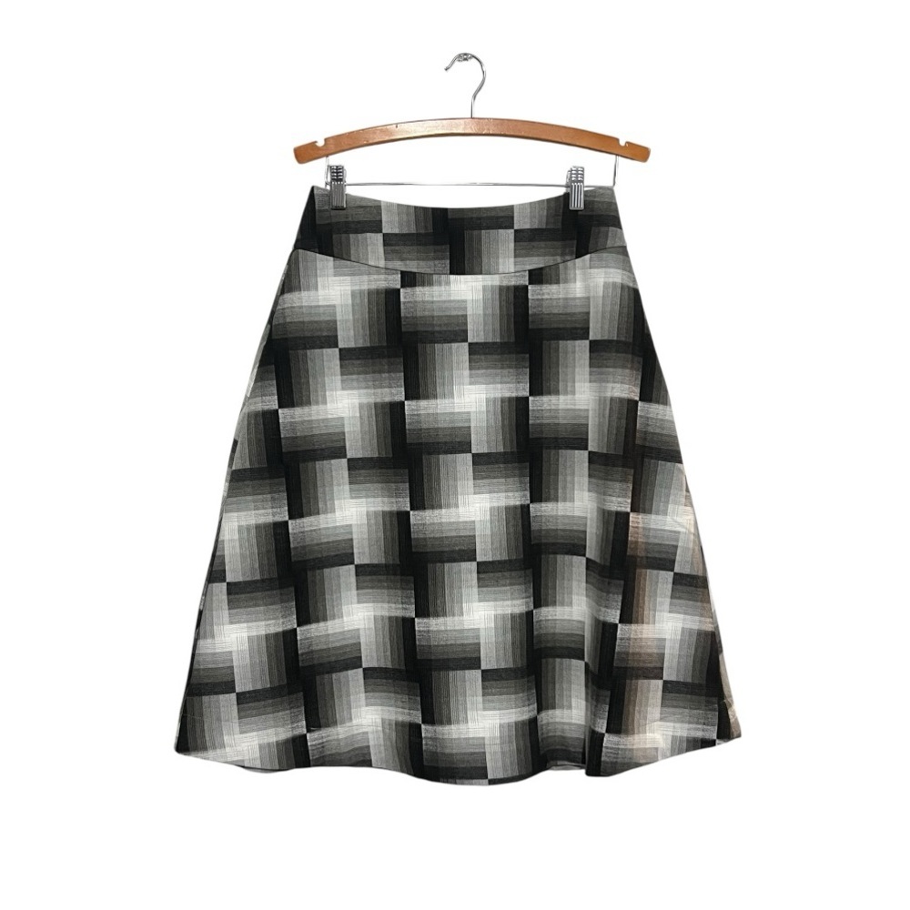 Marjun Skirt A Line Small Medium Black Grey Modest Geometric Office Career